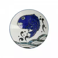 Тарелка для пасты Snapper, 22 см, 900 мл, фарфор, белый, синий, серия Seafood, TOKYO DESIGN, Нидерланды, 