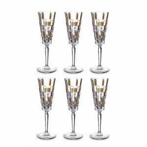 Набор из 6-ти бокалов для шампанского, 190 мл, хрустальное стекло, серия Etna, RCR, Италия, RCR Cristalleria Italiana (Италия)
