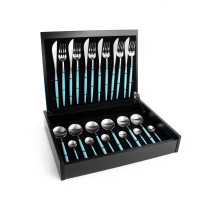 Набор столовых приборов на 6 персон, 24 предм., серия GOA matte turquoise, CUTIPOL, Португалия_00802510064019266286.jpg