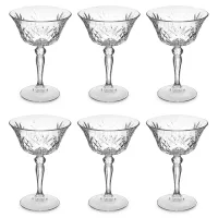 Набор из 6-ти бокалов-креманок для шампанского Coppa, 260 мл, хрустальное стекло, серия Melodia, RCR, Италия, 