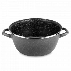 Кастрюля низкая, 26 см, сталь, стеклоэмаль, черный, серия K2, VITRINOR, Испания, Кастрюли