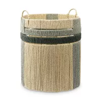 Корзина плетеная Bongo Sage, размер M, шпагат, металл, бежевый, серия Ethnic, TKANO, Россия, 