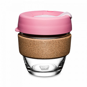 Кружка дорожная Saskatoon S, объем: 227 мл, материал: закаленное стекло, пластик, пробка, цвет: розовый, серия Brew Cork, KEEPCUP, Австралия, Термокружки
