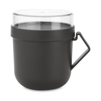 Ланч-бокс кружка суповая, 600 мл, пластик, антрацит, серия Make & Take, BRABANTIA, Бельгия