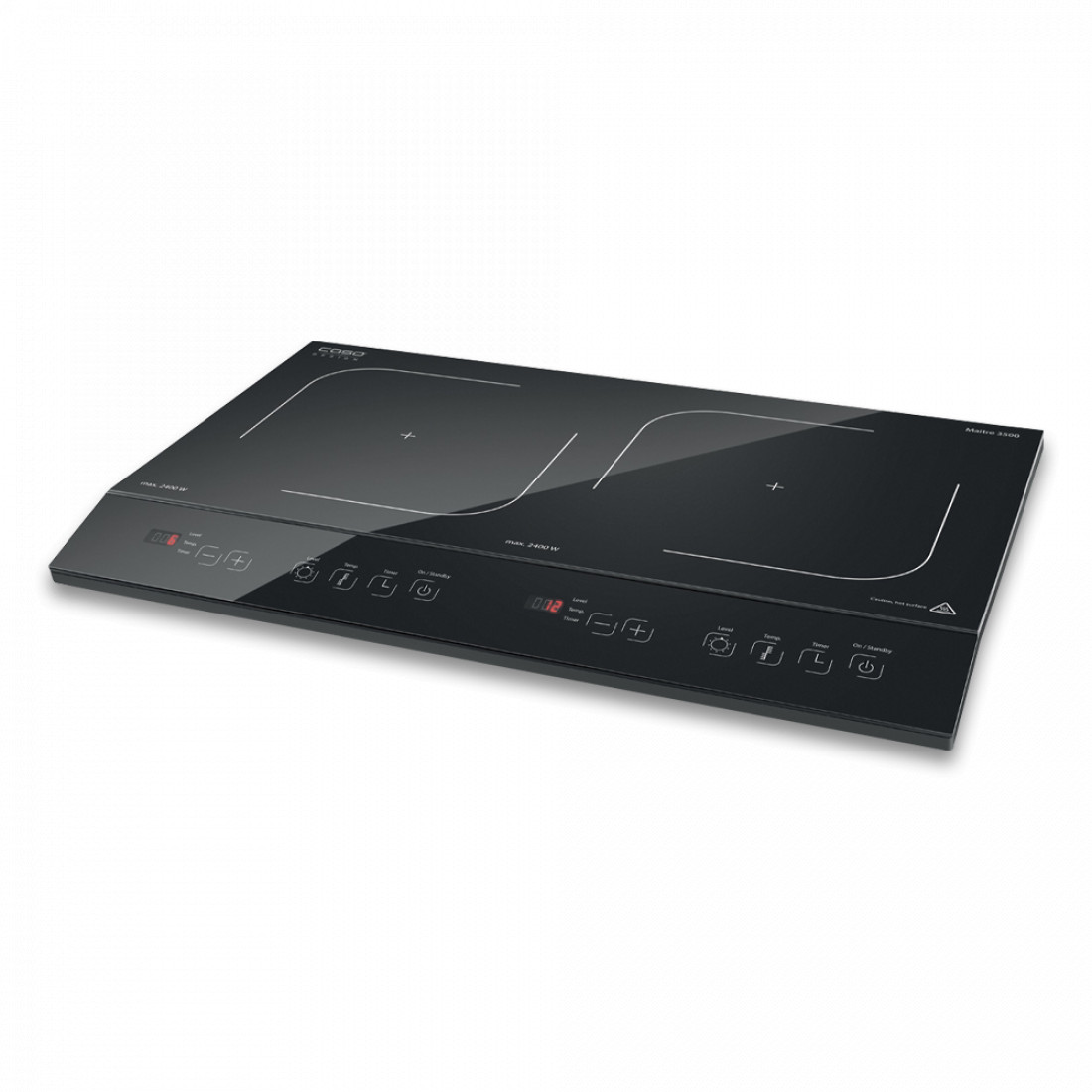 Плита настольная индукционная, нержавеющая сталь, черный, CASO, Германия