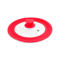 Крышка универсальная, 18/20/22 см, стекло, силикон, красный, VITRINOR, Испания