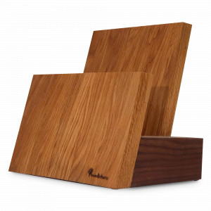 Подставка магнитная для 8-и ножей KS018SMN, 26 х 15 х 30 см, дерево дуб, орех, WOODINHOME, Россия, Подставки под ножи