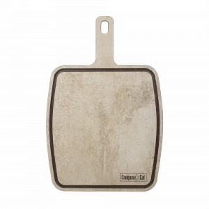 Доска сервировочная с ручкой, с желобом, 36х25 см, порфир кремовый, серия Fashion, ComposeEat, Россия, Сервировочные доски