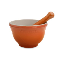 Ступка с пестиком, 0,3 л, 11,5 см, керамика, оранжевый, серия Flame, LE CREUSET, Франция