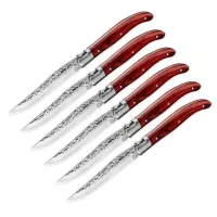 Набор ножей для стейка РАНЧО, 6 предметов, нержавеющая сталь 18/10, дерево пакка, GEFU, Германия, 