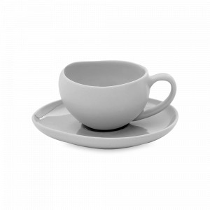 Пара кофейная, 90 мл, керамика, серый, серия Organic, EASY LIFE (R2S), Италия, Кофейные пары