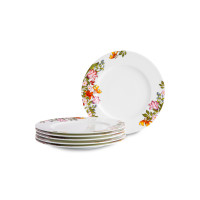 Набор из 6-ти тарелок обеденных, 27 см, фарфор, белый, декор, серия Майя, MIX&MATCH HOME, Китай_00813890006627074876.jpg