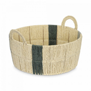 Корзина плетеная Bodhran Sage, размер L, шпагат, металл, бежевый, зеленый, серия Ethnic, TKANO, Россия, Органайзеры для хранения