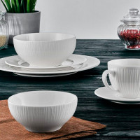 Тарелка десертная MALLOW, 20.5 см, фарфор, белый, WALMER, Великобритания_00813200046817525330.jpg