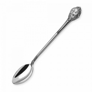 Ложка кофейная «Охотничья», посеребрение с чернением, серия Охотничий домик, Кольчугинский Мельхиор, Россия, Кованые столовые приборы