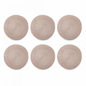 Набор из 6-ти подстановочных круглых салфеток, 38 см, полипропилен, розовый, серия Patio, WO HOME, Германия, Набор плейсматов