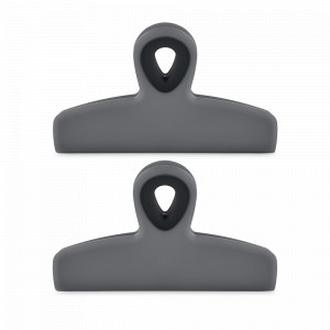 Набор из 2-х зажимов для пакетов Home Chef, 8,3 х 13,5 х 6 см, пластик, нержавеющая сталь, серый, WALMER, Великобритания, Полезные мелочи