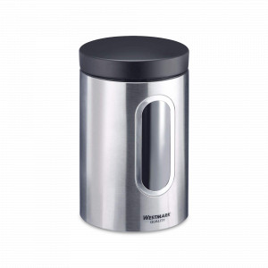 Банка для сыпучих продуктов  с окошком, объем 1800 мл, диам. 120 мм, высота 196 мм, нержавеющая сталь, серия Steel, Westmark, Германия, WESTMARK (Германия)