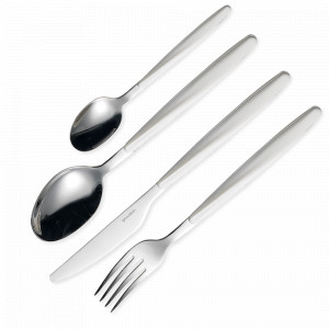 Набор столовых приборов на 6 персон, 24 предмета, нержавеющая сталь, пластик ABS, белый, серия MyFusion, GUZZINI, Италия, GUZZINI (Италия)