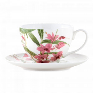 Пара чайная Орхидея розовая, 240 мл, фарфор, декор, серия Орхидеи, MAXWELL WILLIAMS, Австралия, MAXWELL & WILLIAMS (Австралия)