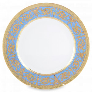 Блюдо круглое Blue Gold, 32 см, фарфор, голубой, золотой, серия Imperial, FALKENPORZELLAN, Германия, Скидка до -30% на фарфор FALKENPORZELLAN