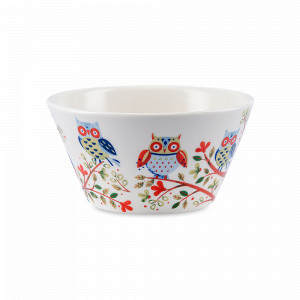 Салатник порционный Owl, 450 мл, 14 см, фарфор, белый, декор, серия Birds of Paradise, LIBERTY JONES, Россия, LIBERTY JONES (Россия)