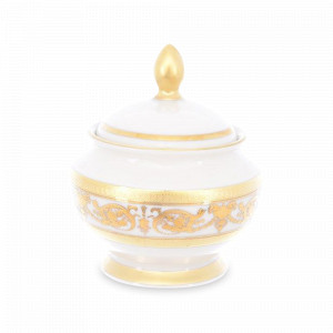 Сахарница Cream Gold, 220 мл, фарфор, белый, золотой, серия Constanza Imperial, FALKENPORZELLAN, Германия, Сахарницы