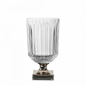 Ваза для цветов, 32 см, хрустальное стекло с платиновой ножкой, серия Minerva, NACHTMANN, Германия, Вазы для цветов