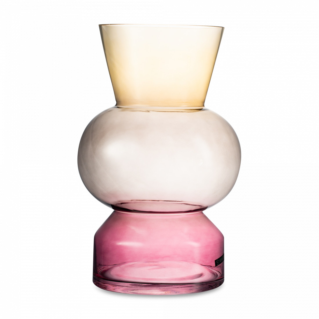 Ваза Триобль, 31.5 см, стекло, розово-дымчатый, Rasteli, Бельгия