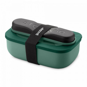 Набор из ланч-бокса и приборов, 20 х 12 см, полипропилен, нержавеющая сталь, зеленый, серия Store Go, GUZZINI, Италия, Ланч-боксы и контейнеры GUZZINI