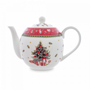 Чайник заварочный Bordo, 800 мл, фарфор, белый, декор, серия New Year, REPAST, Чехия, New Year REPAST