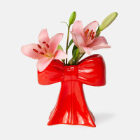 Ваза для цветов, 20 см, керамика, красный, серия Bow, DOIY, Испания_00819740048299623912.jpg