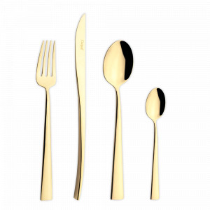 Набор столовых приборов 24 предмета с позолотой DUNA CHAMPAGNE, нержавеющая сталь 18/10, серия Duna Gold Brushed, CUTIPOL, Португалия, CUTIPOL (Португалия)