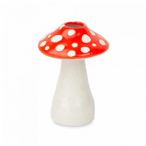 Ваза для цветов, 15 см, керамика, белый, красный, серия Amanita, DOIY, Испания, DOIY (Испания)