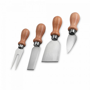 Набор из 4-х ножей для сыра, нержавеющая сталь, дерево, KITCHEN CRAFT, Великобритания, Набор ножей для сыра