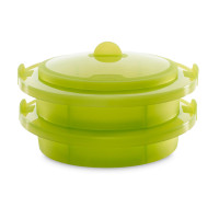 Пароварка двухъярусная, 22 см, силикон, зеленый, LEKUE, Испания