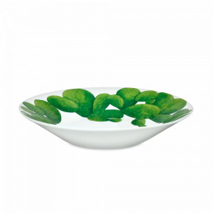 Тарелка суповая, 24 см, костяной фарфор, белый, зеленый, серия Cactus, TAITU, Италия, Тарелки суповые