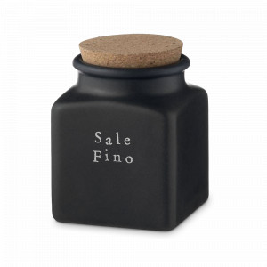 Банка для хранения соли с крышкой, 14.5 см, керамика, черный, серия Nero Easy, NUOVA CER, Италия, Nero Easy NUOVA CER