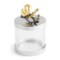 Банка для сыпучих продуктов с крышкой «Бабочки гинкго», 15 х 14 см, стекло, нержавеющая сталь, серия Butterfly Ginkgo, MICHAEL ARAM, США_00804880058668712805.jpg