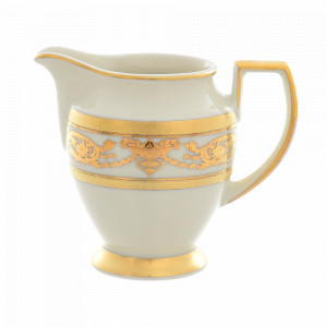 Молочник Cream Gold, 250 мл, фарфор, белый, золотой, серия Constanza Imperial, FALKENPORZELLAN, Германия, Молочники фарфоровые белые