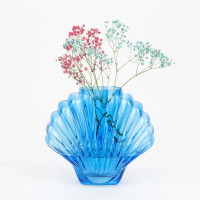 Ваза для цветов Seashell, 18.5 см, стекло, голубой, DOIY, Испания_00821110062398133846.jpg
