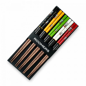 Набор из 5-ти пар палочек для еды, 22.5 см, дерево, коричневый, декор, ROOMERS TABLEWARE, Нидерланды, Палочки для суши