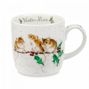 Кружка «Новогодние мышки», объем: 310 мл, материал: костяной фарфор, цвет: декор, серия Wrendale Designs, ROYAL WORCESTER, Великобритания, ROYAL WORCESTER (Великобритания)