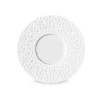 Блюдце для кофейной чашки PERLES DE ROSEE, 12.5 см, фарфор, белый, рельеф, серия Collection L, GUY DEGRENNE, Франция, 
