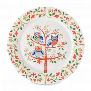 Тарелка обеденная Owl, 28 см, фарфор, белый, декор, серия Birds of Paradise, LIBERTY JONES, Россия, LIBERTY JONES (Россия)