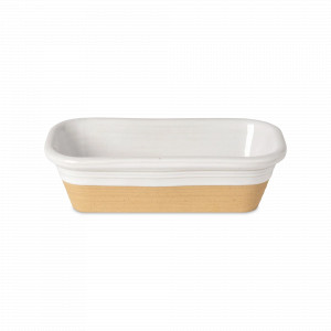Блюдо прямоугольное для запекания, 26 х 14 см, 1 л, керамика, белый, бежевый, серия Scotia, COSTA NOVA, Португалия, Керамическая посуда для запекания в духовке