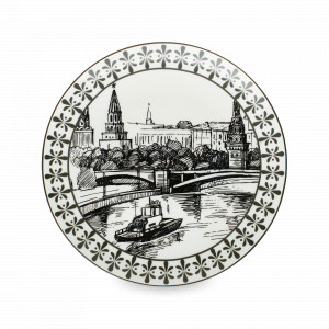 Тарелка обеденная, 27 см, фарфор, белый, декор, HOMEFEEL, Россия, Тарелки