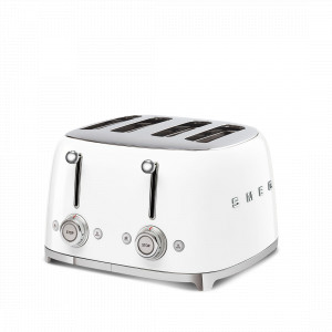 Тостер на 4 хлебца, нержавеющая сталь, пластик, 33 x 32 x 20 см, белый, SMEG, Италия, SMEG (Италия)