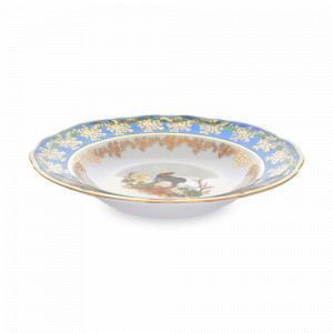 Набор из 6-ти суповых тарелок Охота, 23 см, фарфор, зеленый, серия Мария-Тереза, REPAST, Чехия, Тарелки REPAST