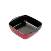Форма для запекания квадратная BOR Square red, 16 х 16 х 5 см, 1 л, борсиликатное стекло, красный, VITRINOR, Испания